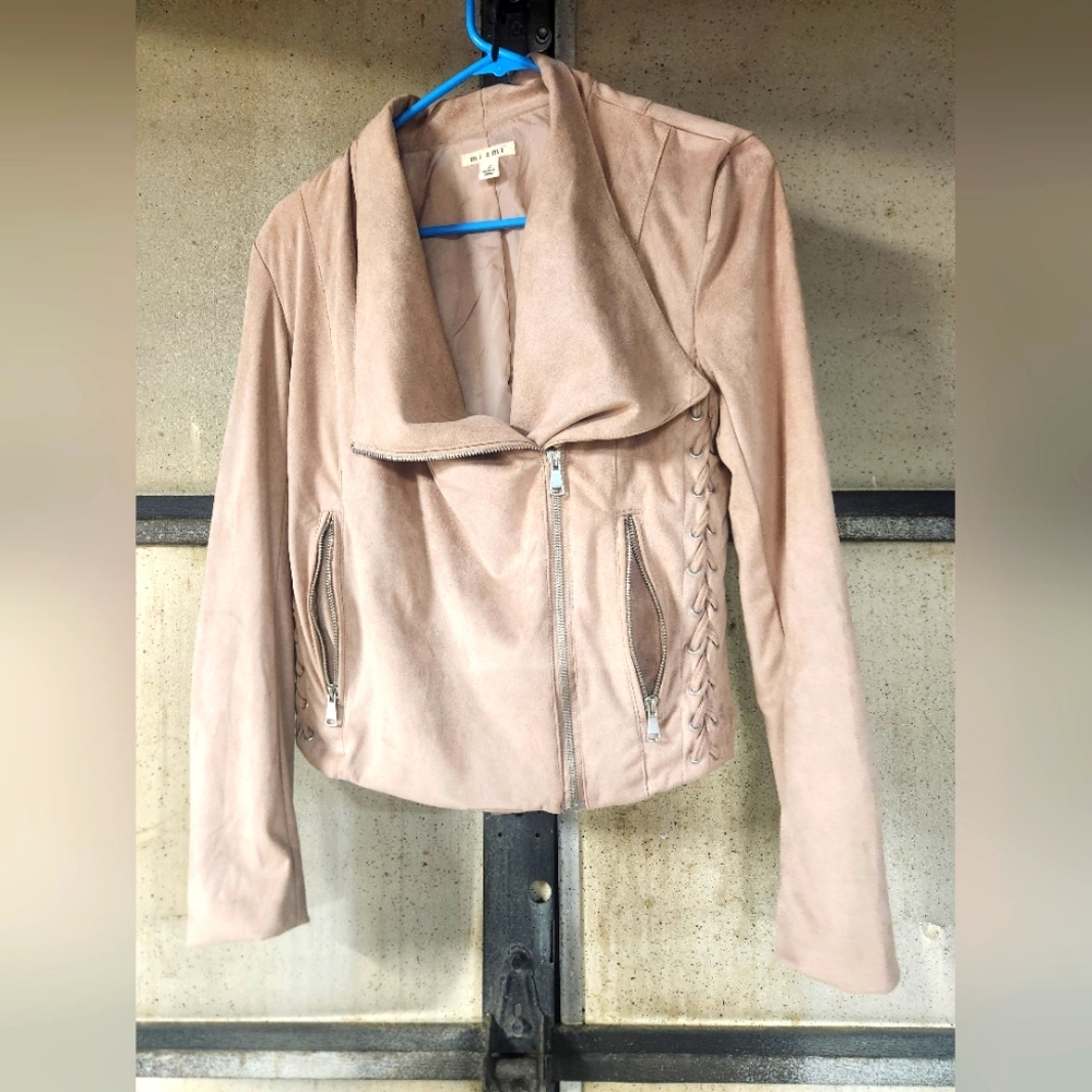 Miami blush pink faux suede jacket